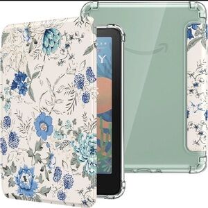 BRAND NEW MOKO CASE For ALL New 7in Kindle Paperwhite 12th -A White Blue Floral